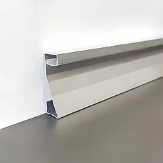 Комплект Biom профіль плінтус PLP-501 алюм. анод. (50x14,8 мм) + розсіювач матовий плоский PLP-501+ LM-UT