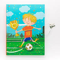 Блокнот детский Malevaro "Мальчик с мячом" на замочку размер 133x178 мм 56 листов в линейку