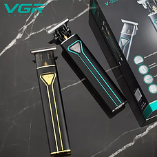 Тример чоловічий для бороди та стриження на акумуляторі VGR високоякісні професійні леза, фото 4