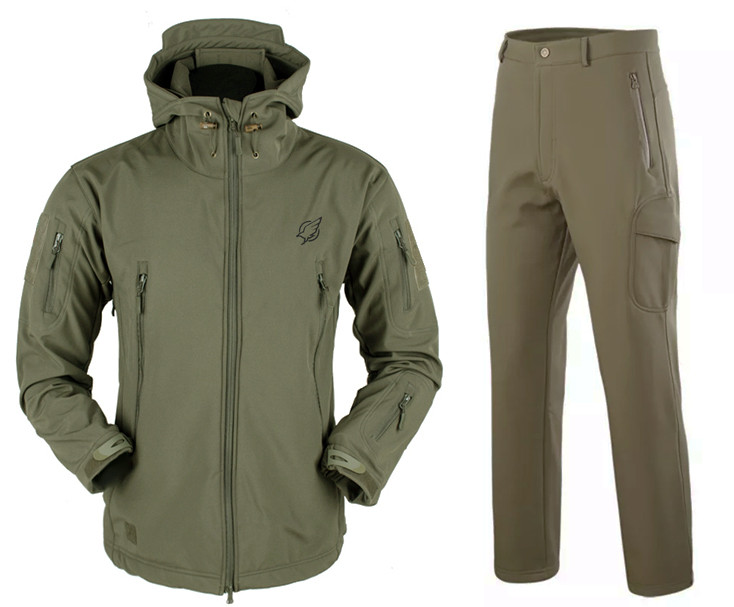 Комплект (тактична куртка Eagle Soft Shell JA-01 і тактичні штани Eagle PA-01 на флісі) Green, фото 1