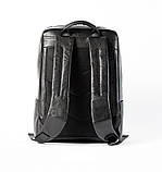 Шкіряний рюкзак чоловічий міський. Чоловічий рюкзак для ноутбука з натуральної шкіри Рюкзак для хлопця (чорний), фото 3