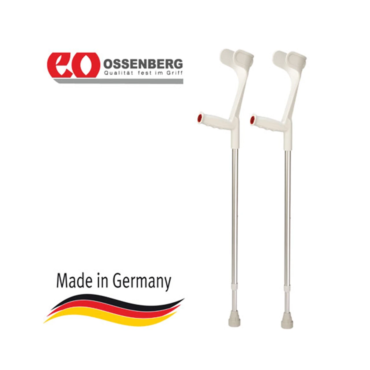 Милиця підлокітна регульована Klassiker 220 DSKGr сірого кольору з м'якою нековзною ручкою Ossenberg, фото 1