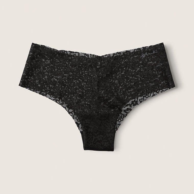 Безшовні ажурні трусики Victoria's Secret PINK No-Show розмір L (чорні)
