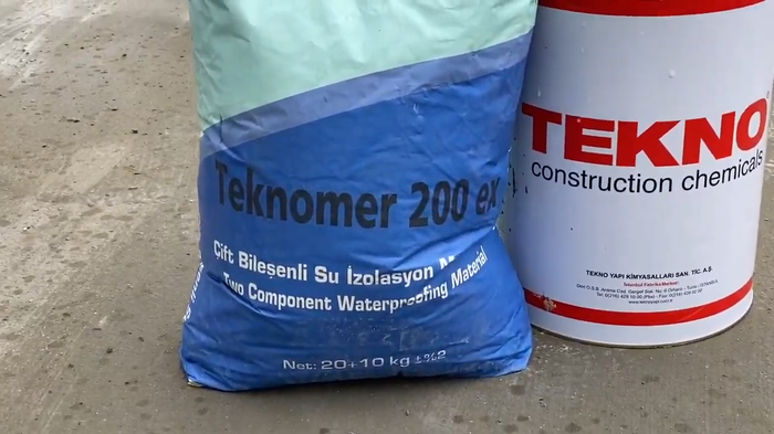 Эластичная полимерцементная гидроизоляция Teknomer 200 EX 2К/Текномер ...