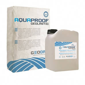 Аквапруф Геоластик/Aquaproof Geolastik — еластична обмазкова полімерцементна гідроізоляція (к-т 32 кг), фото 2