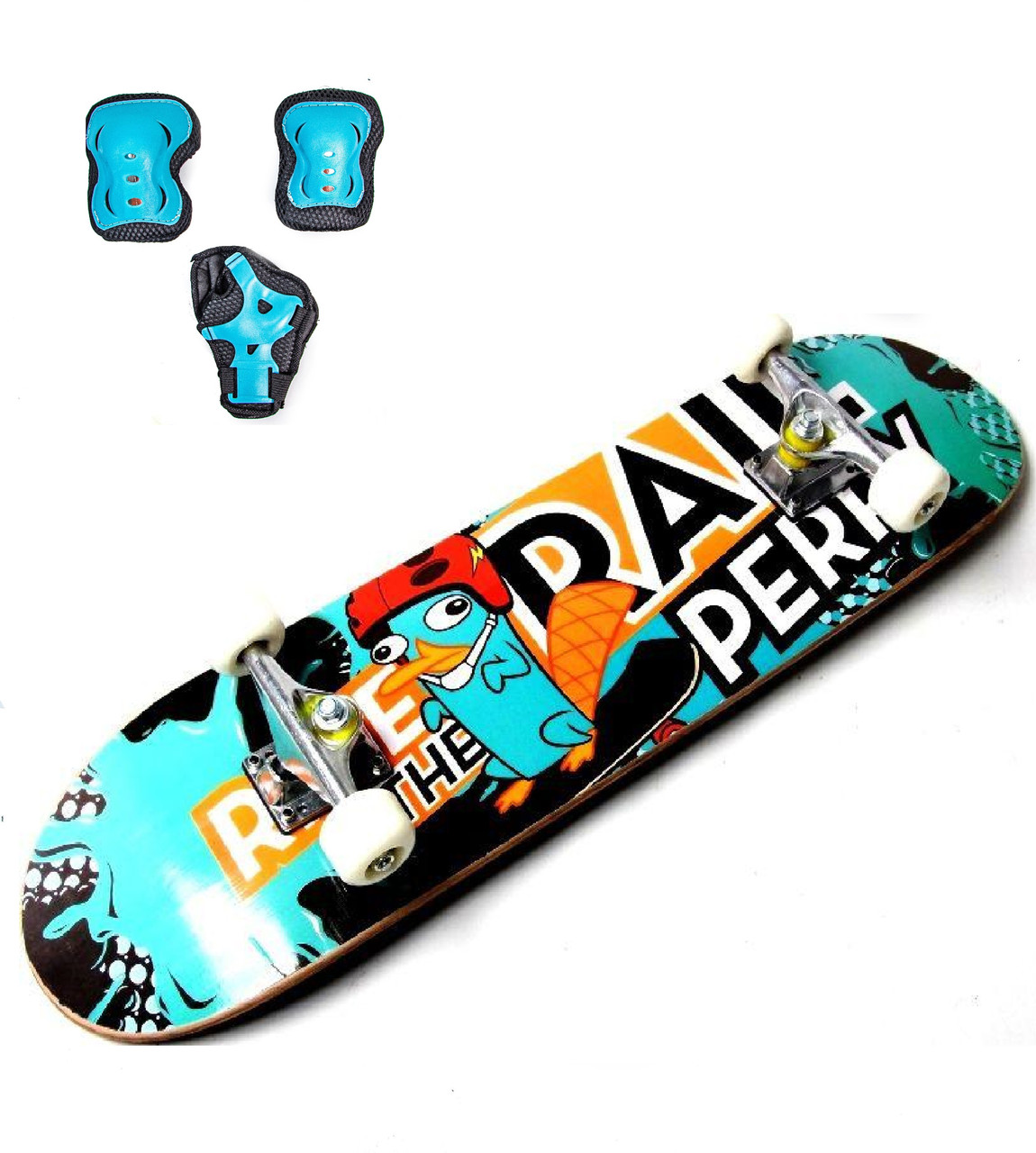 Скейт "Perry" із захистом у комплекті. Навантаження до 85 кг, фото 1