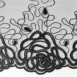 Ажурне мереживо вишивка на сітці: чорна нитка на чорній сітці, ширина 24 см, фото 8