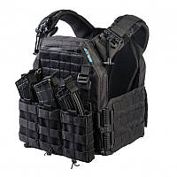 Плитоноска Warmor чорна з системою швидкого скидання з підсумками