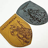 Шеврон ЛИСИЧАНСЬК, шкіряний на липучці. Преміум якість. Оплата при отриманні. Різні кольори. Лазерне гравіювання не стираеться., фото 3