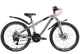 Велосипед 24" DISCOVERY FLINT AM DD 2022 рама 13" Світло-сірий із чорним