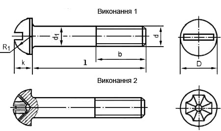 Гвинт М4 з напівкруглою головкою гост 17473