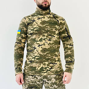Тактична флісова кофта One Snake піксель / Армійська чоловіча тепла фліска ЗСУ / Кофта для військових
