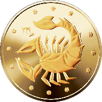 Украинская монета НБУ 2 грн Скорпион золото