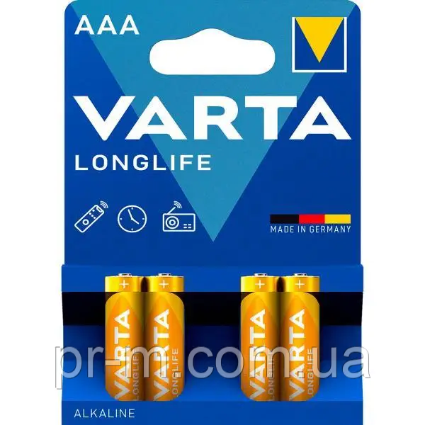 Батарейка VARTA Longlife ААА на блістері 4/40шт