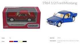 Модель легкова 5" KT5351W FORD MUSTANG 1/2 (1964) метал.инерц.об'явл.дв.1:36 кор.ш.до./96