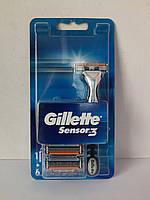 Станок для бритья мужской Gillette Sensor 3 + 6 картриджей