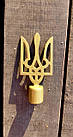 Золота металева навершня на прапор в формі Тризуба, золота верхівка сталева на стяг України, тримач на флагшток, 15х7.5 см, фото 10