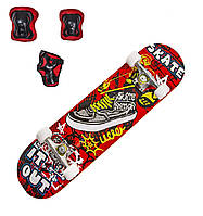 Скейтборд "РаSkate It Outдуга" із захистом у комплекті. Навантаження до 85 кг