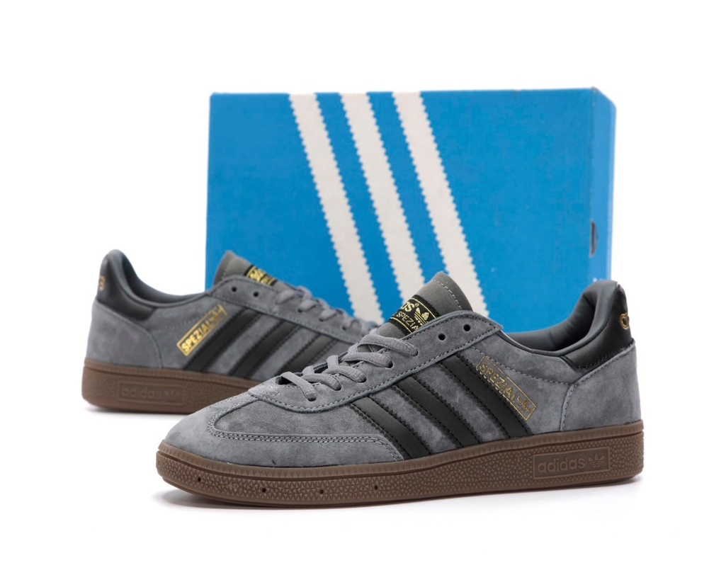 Чоловічі кросівки Adidas Handball Spezial Grey Взуття Адідас Спеціал Спешл сірі замшеві кеди низькі весна осінь спортивні
