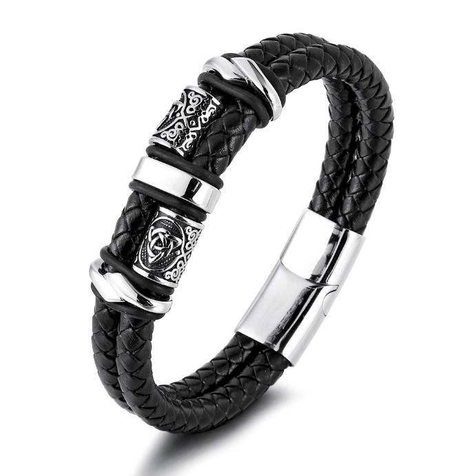 Браслет шкіряний Runa, Black, фото 1