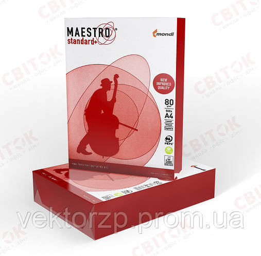 Купить Папір А4 Maestro Standard+ щ.80. 500 арк. (клас-В+), цена 166.47 ...