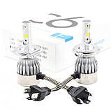 Автомобільні LED лампи з цоколем H4 Комплект світлодіодних LED ламп для авто ближнього дальнього світла C6 H4, фото 7