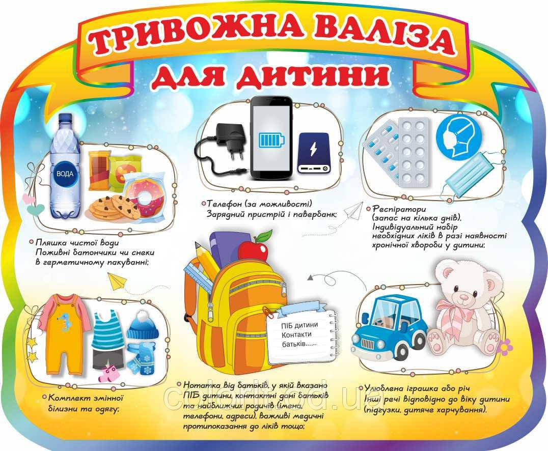 Стенд "Тривожна валіза для дитини"