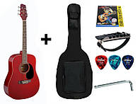 Акустична гітара (4/4) STAGG SA20D RD (чохол+скарбничка+медіатор+струна+ключ)