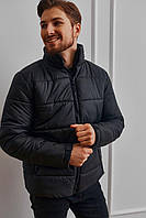 Куртка зимняя мужская черная без капюшона короткая на молнии куртка повседневная для мужчин куртки теплые