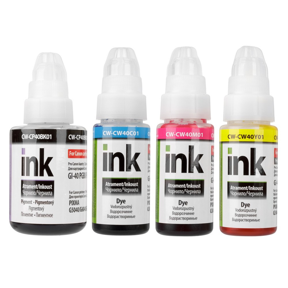Комплект чорнил ColorWay до Canon CP40/CW40 BK/C/M/Y Pigment/Dye-based 135ml + 3 x 70ml (CW-CP40/CW40SET01)
