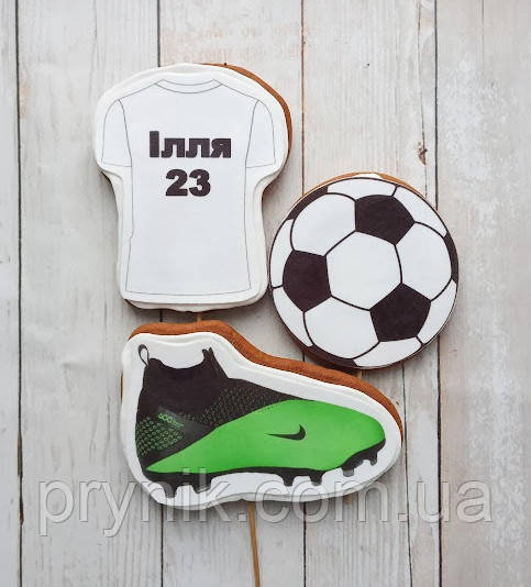 Набір №5 пряники спорт футбол для футболіста футболісту їстівні топери в торт м'яч ворота для торту