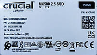 SSD накопичувач Crucial MX500 250GB 2.5" (CT250MX500SSD1) Новий, фото 2