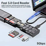 Багатофункціональний органайзер/адаптер Budi DC536B USB-C 3.0 Card Reader, фото 3