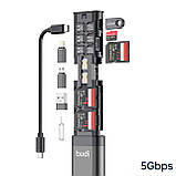 Багатофункціональний органайзер/адаптер Budi DC536B USB-C 3.0 Card Reader, фото 8
