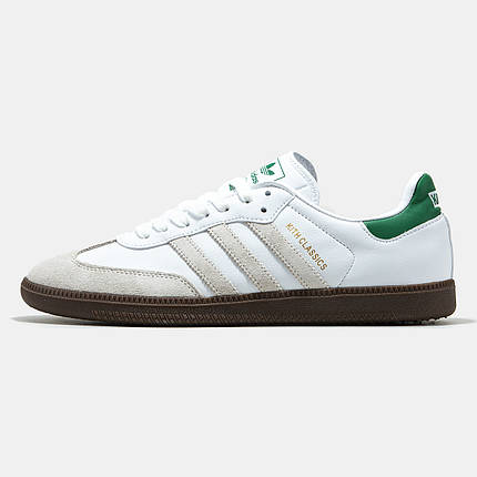 Чоловічі Кросівки Adidas Samba Kith White Green / Адидас Самба Кіт Білі з Зеленим, фото 1