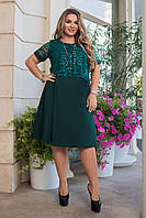 Жіноча сукня вільного крою батал. Розмір: 50-52, 54-56, 58-60. Колір: марсала, бежевий, зелений, синій.