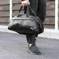 Городская спортивная сумка из эко-кожи Puma Style чорная для тренировок на 19 л