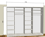 Шафа-Купе 4-х дверна 2700*2100*600 мм, фото 3