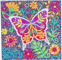 Детская алмазная мозаика полная выкладка стразами Бабочка Diy 18*18 см