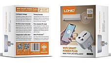 Розумна Wi-Fi розетка LDNIO SCW1050 смарт-розумний будинок 2500 Вт Біла, фото 5