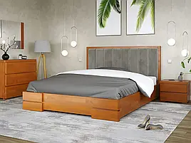 Двоспальне ліжко Мілано з металевим підйомним механізмом натуральне дерево Арбор Древ