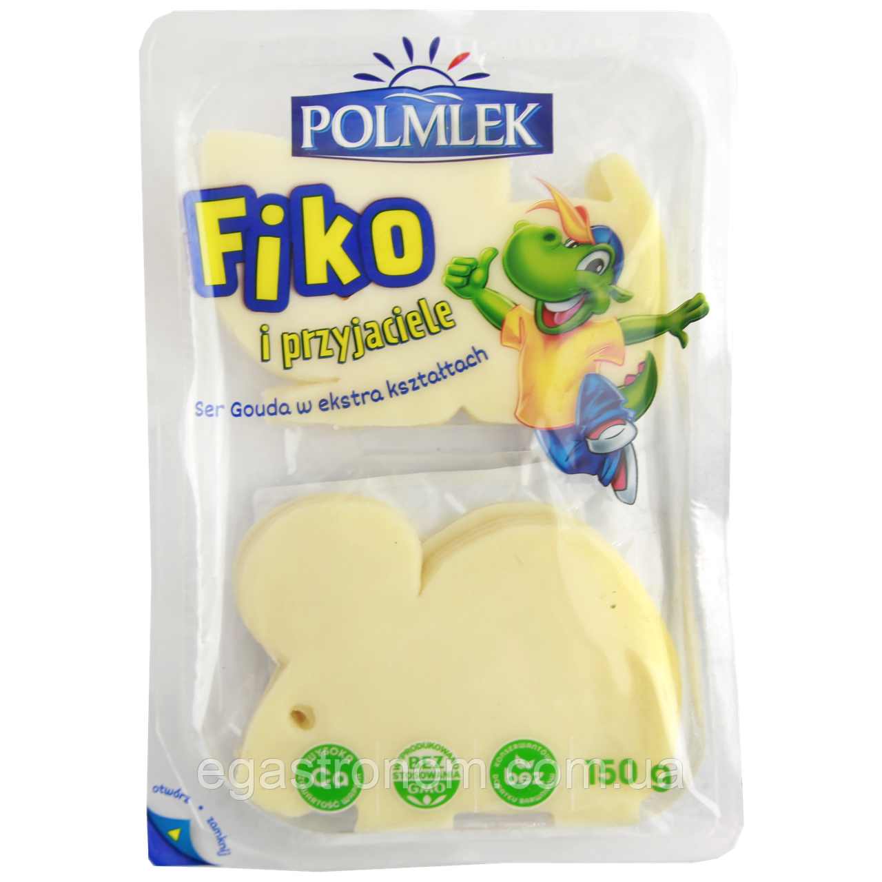 Сир нарізка фіко дитячий фігурний Полмлек Polmlek fiko 150g 20шт/ящ (Код: 00-00014777)