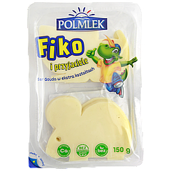 Сир нарізка фіко дитячий фігурний Полмлек Polmlek fiko 150g 20шт/ящ (Код: 00-00014777)