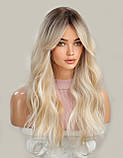 Перука довга хвиляста омбре блонд, фото 7