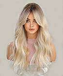 Перука довга хвиляста омбре блонд, фото 5