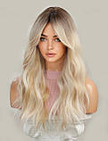 Перука довга хвиляста омбре блонд, фото 6