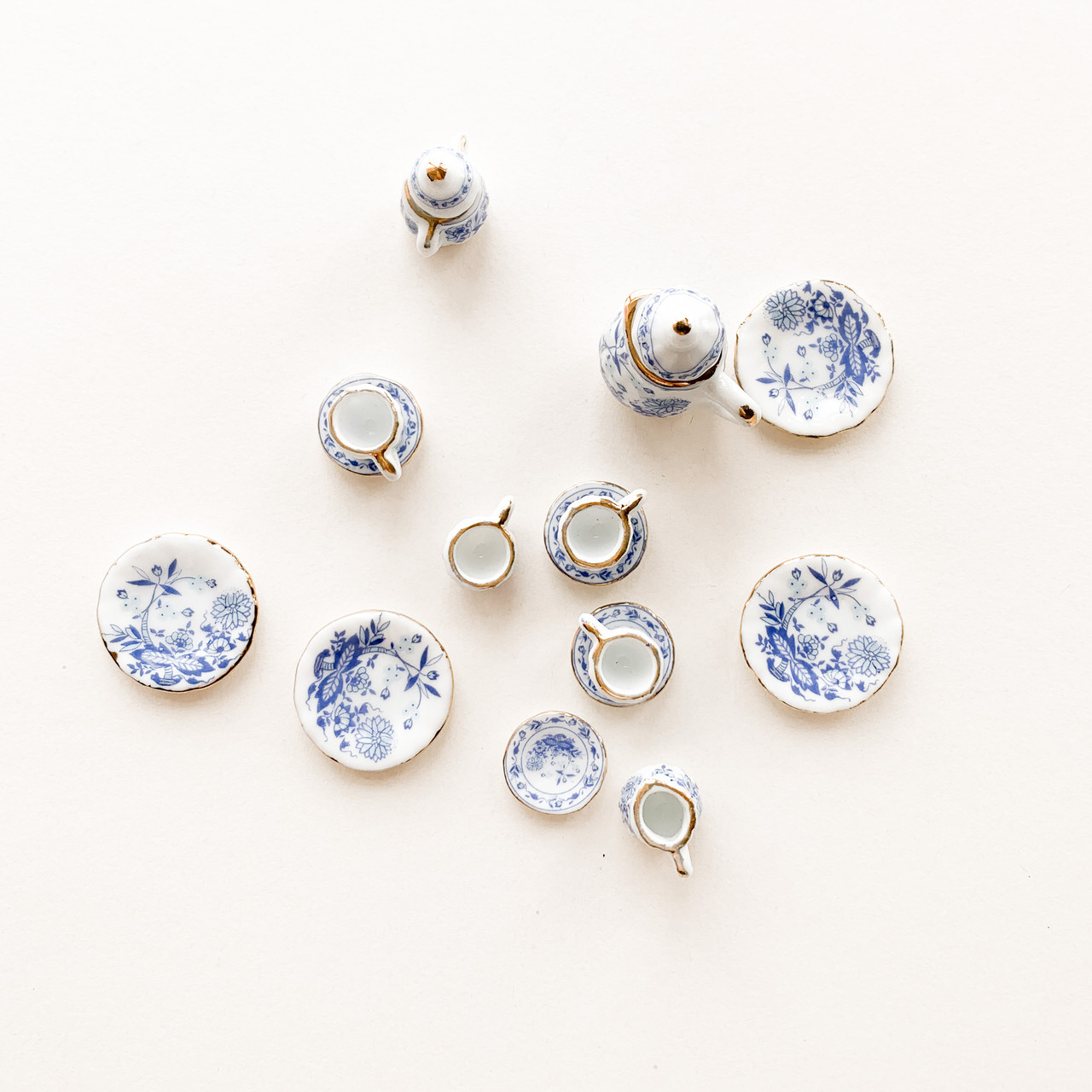 Мініатюра чайний керамічний набір Синя симфонія, фото 1