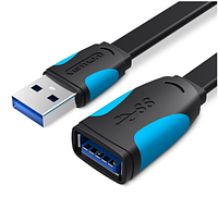 Кабель подовжувач USB-USB 3.0 Vention Flat 5Gbps 0,5m (папа-мама) VAS-A13-B050