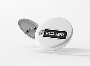 Значок металевий  Jesus Saves №51