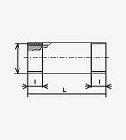 Різьба ДУ 25х4 мм L 45 mm (1') двохстороння (бочата) стальна  безшовна, фото 2
